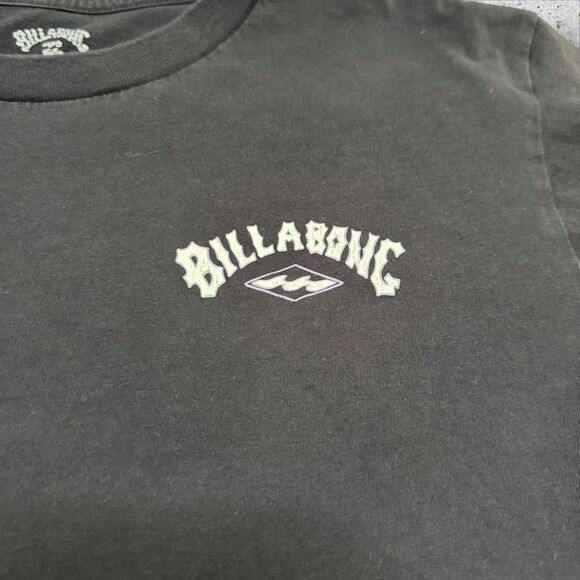 Billabong Organic Cotton Black Graphic T-Shirt Men’s L A/Div Range Logo Back - Picture 7 of 10